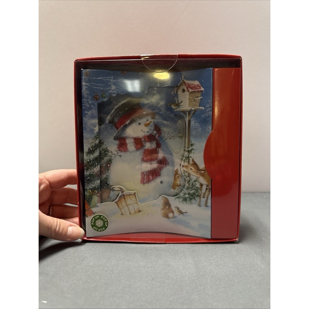 VintageHoliday Style Pop-up Christmas Cards With Envelopes Box Of 10 Snowmen NIB